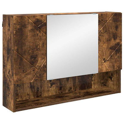 Mobiletto per specchio con porta Rovere fumÃ© 80 x 17 x 55 cm