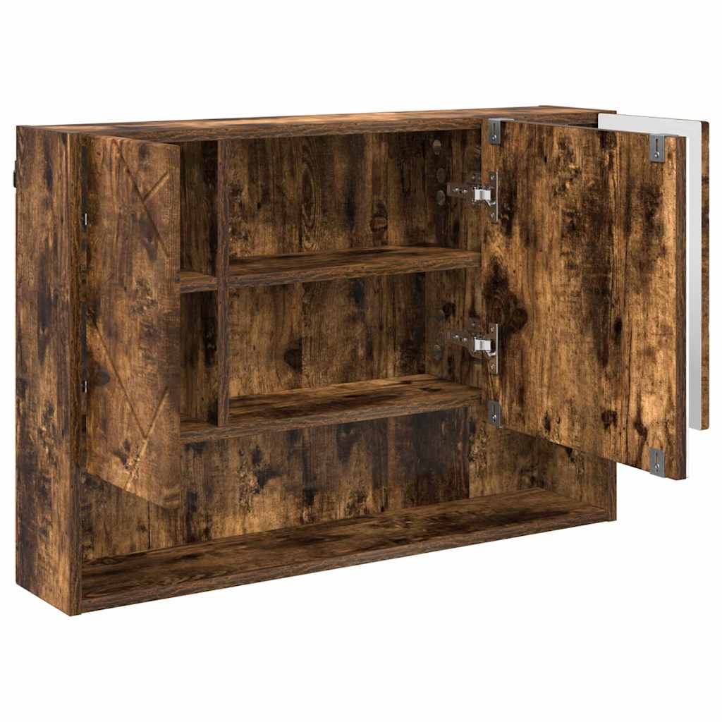 Mobiletto per specchio con porta Rovere fumÃ© 80 x 17 x 55 cm