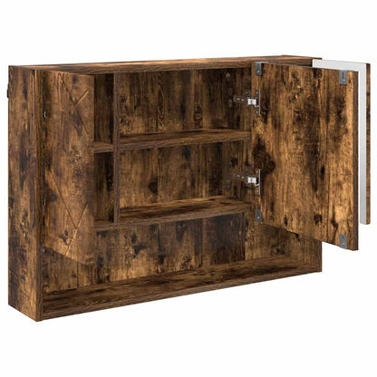 Mobiletto per specchio con porta Rovere fumÃ© 80 x 17 x 55 cm