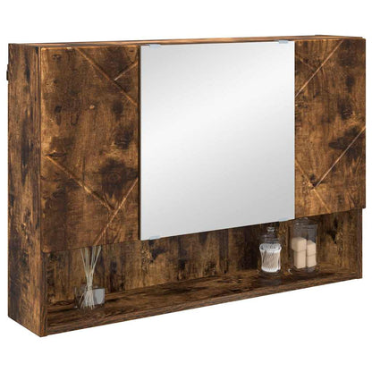 Mobiletto per specchio con porta Rovere fumÃ© 80 x 17 x 55 cm