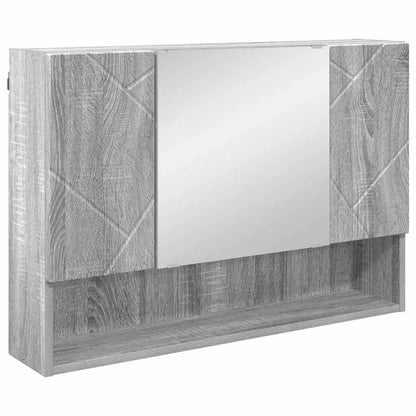 Mobiletto per specchio con porta Grigio Sonoma 80 x 17 x 55 cm