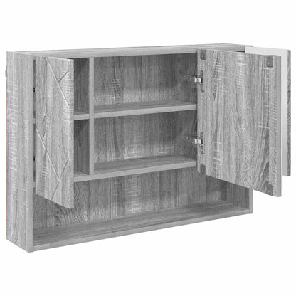 Mobiletto per specchio con porta Grigio Sonoma 80 x 17 x 55 cm