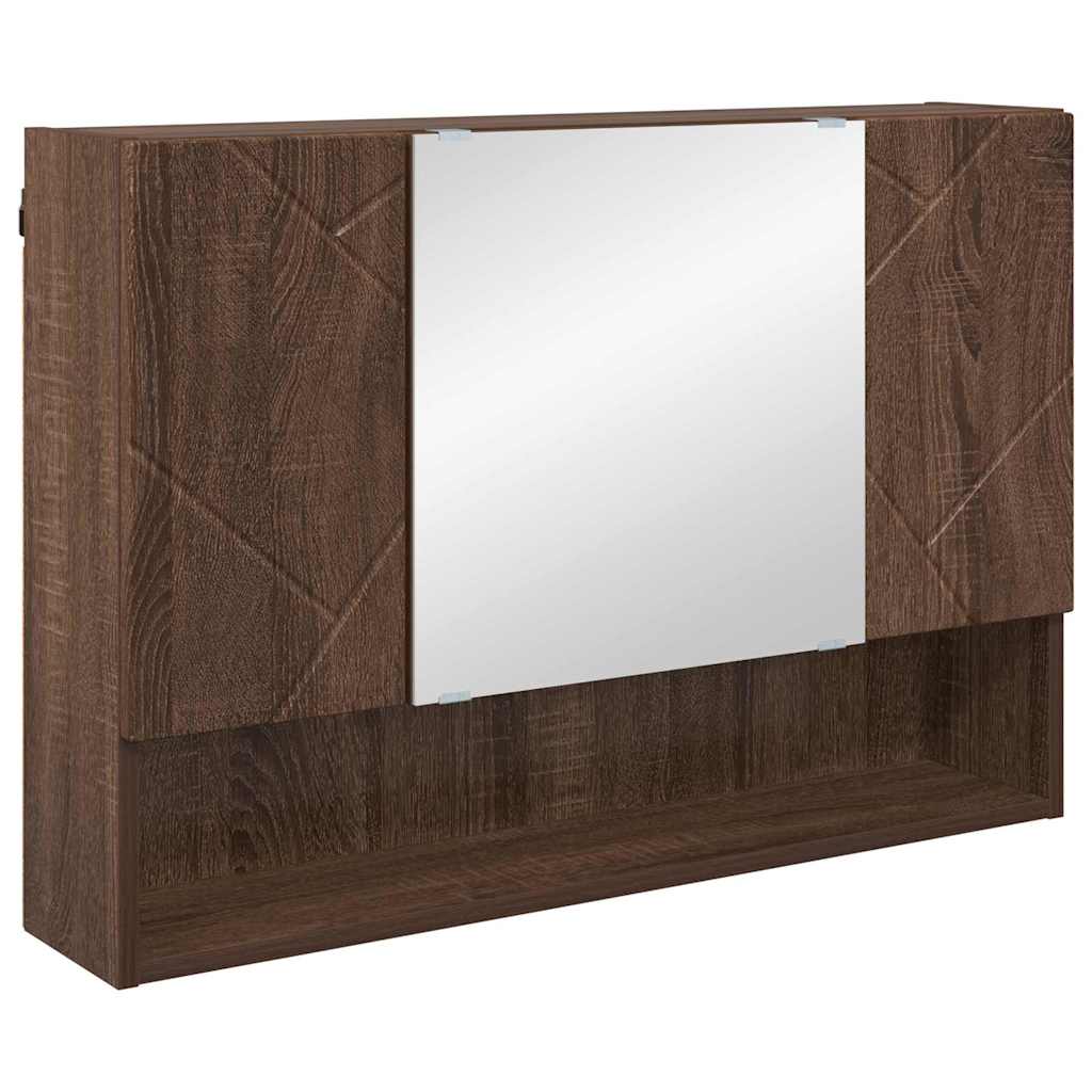 Mobiletto per specchio con porta Rovere Marrone 80 x 17 x 55 cm