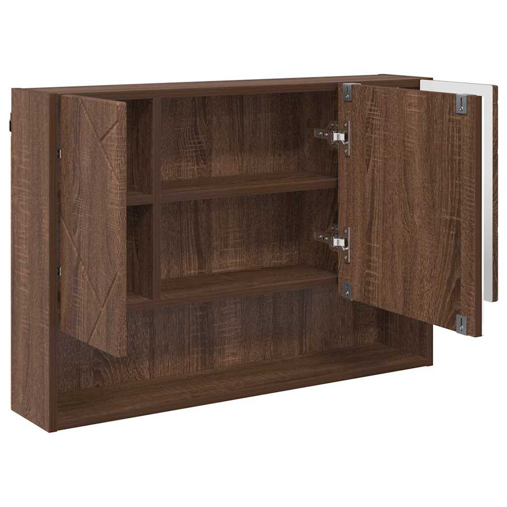 Mobiletto per specchio con porta Rovere Marrone 80 x 17 x 55 cm