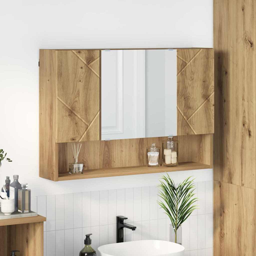 Mobiletto per specchio Rovere artigianale 80 x 17 x 55 cm