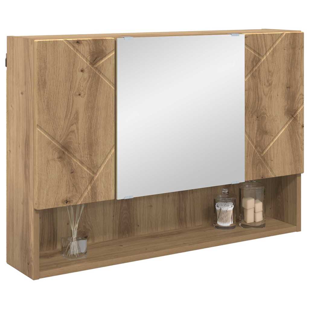 Mobiletto per specchio Rovere artigianale 80 x 17 x 55 cm