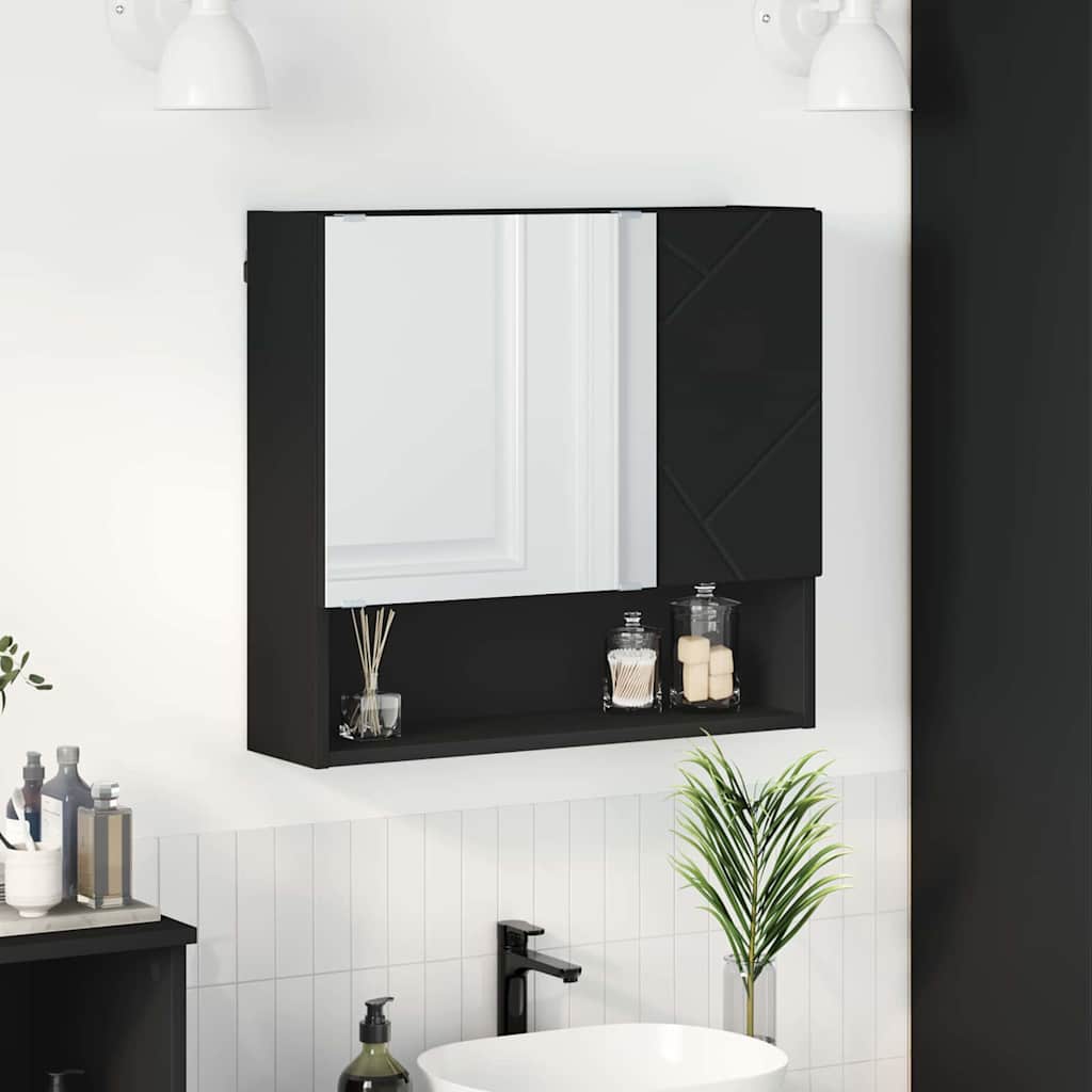 Mobiletto per specchio Nero 59 x 17 x 55 cm Legno multistrato
