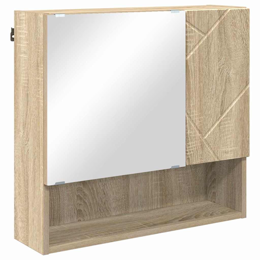 Mobiletto per specchio con porta Rovere Sonoma 59 x 17 x 55 cm