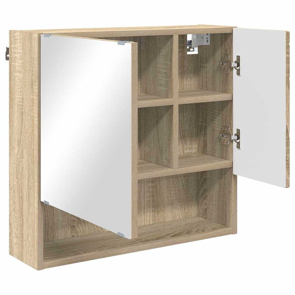 Mobiletto per specchio con porta Rovere Sonoma 59 x 17 x 55 cm