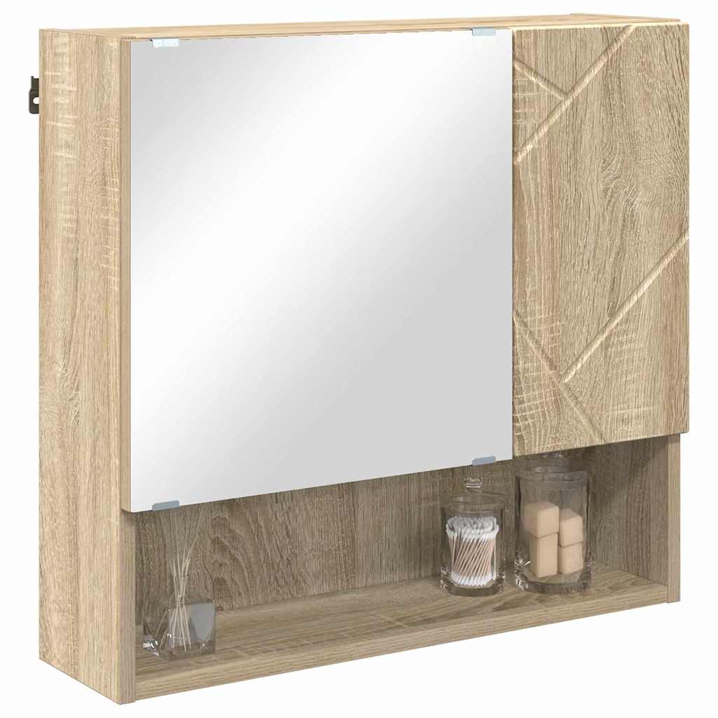 Mobiletto per specchio con porta Rovere Sonoma 59 x 17 x 55 cm