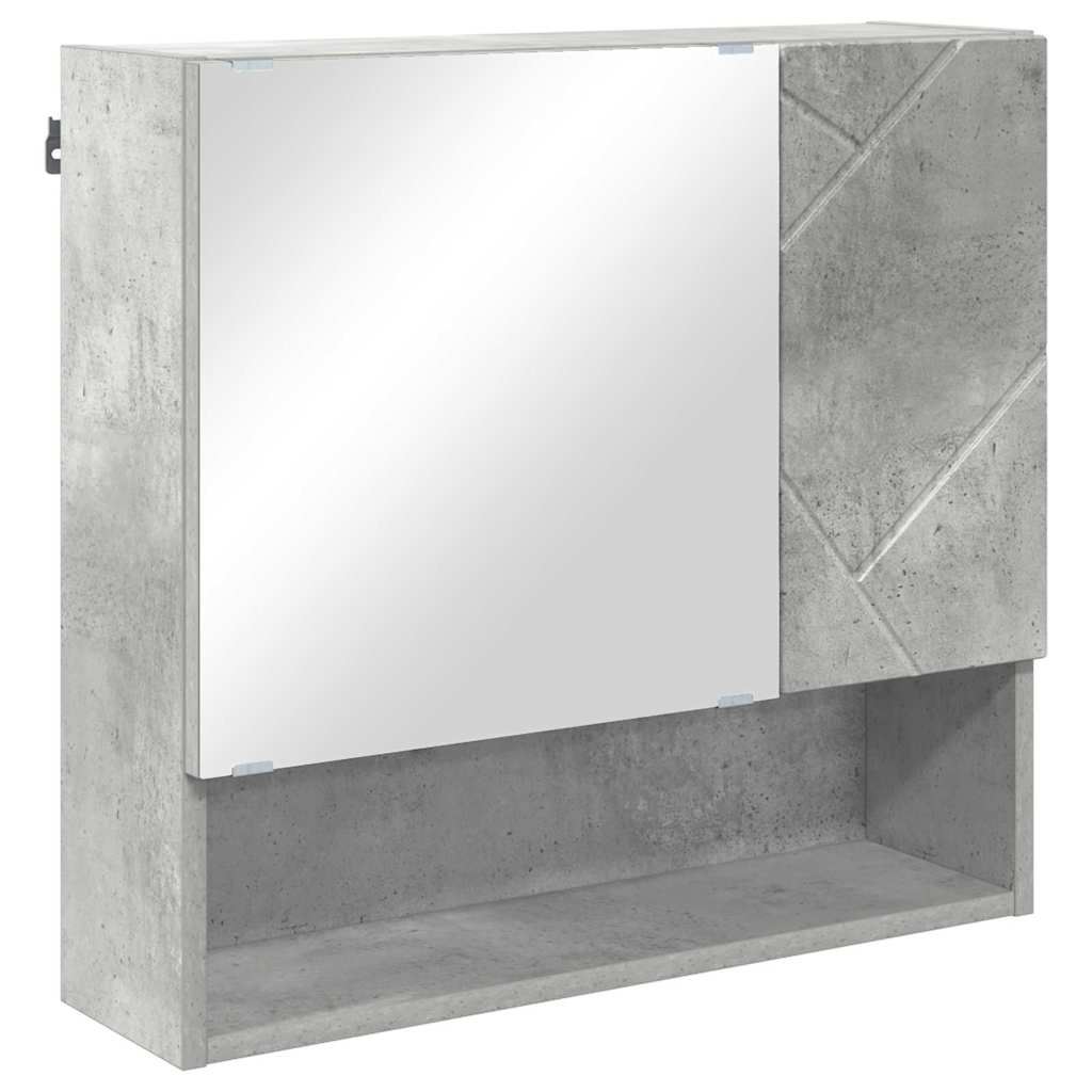 Mobiletto per specchio con porta Grigio cemento 59 x 17 x 55 cm