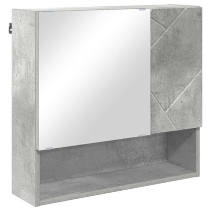 Mobiletto per specchio con porta Grigio cemento 59 x 17 x 55 cm