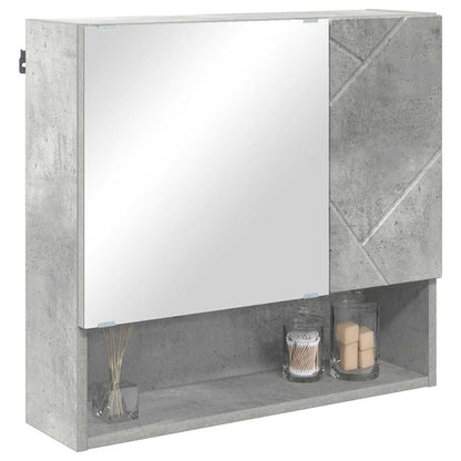Mobiletto per specchio con porta Grigio cemento 59 x 17 x 55 cm