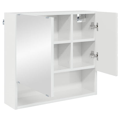 Mobiletto per specchio con porta Bianco Lucido 59 x 17 x 55 cm
