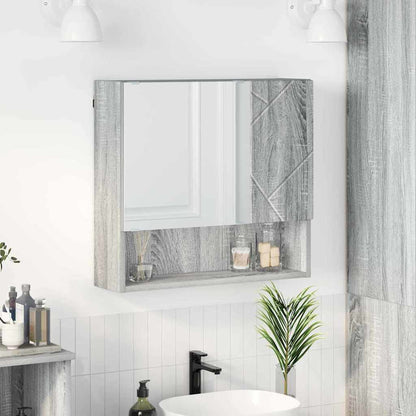Mobiletto per specchio con porta Grigio Sonoma 59 x 17 x 55 cm