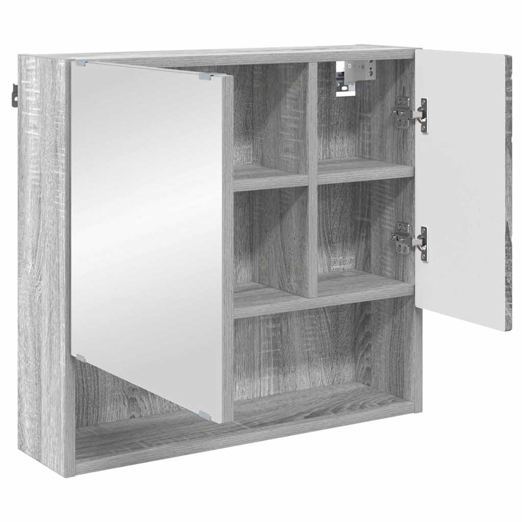 Mobiletto per specchio con porta Grigio Sonoma 59 x 17 x 55 cm