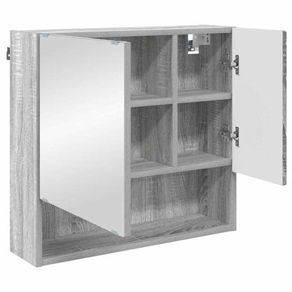 Mobiletto per specchio con porta Grigio Sonoma 59 x 17 x 55 cm