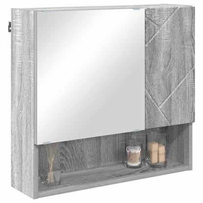 Mobiletto per specchio con porta Grigio Sonoma 59 x 17 x 55 cm