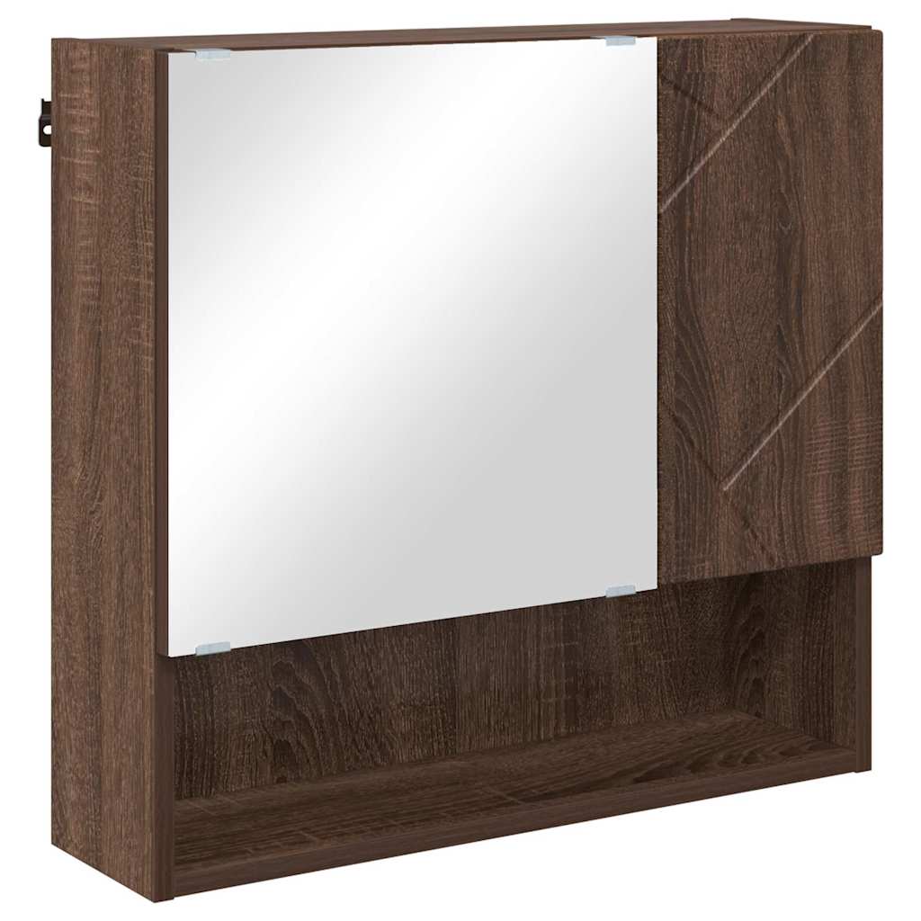 Mobiletto per specchio con porta Rovere Marrone 59 x 17 x 55 cm