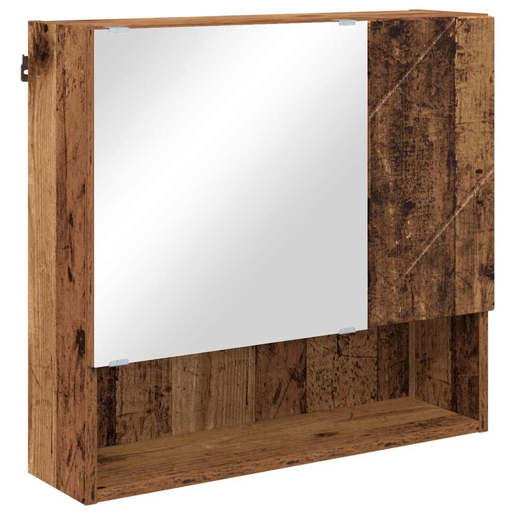 Mobiletto per specchio con porta Legno vecchio 59 x 17 x 55 cm