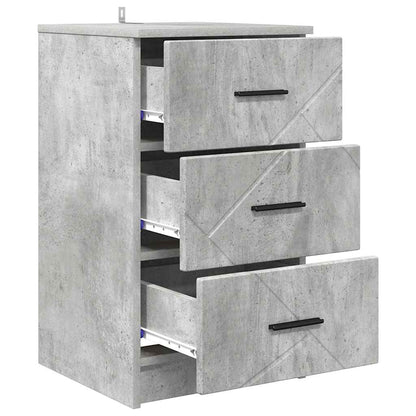 Armadio da Notte con cassetto Grigio cemento 38 x 38 x 66 cm