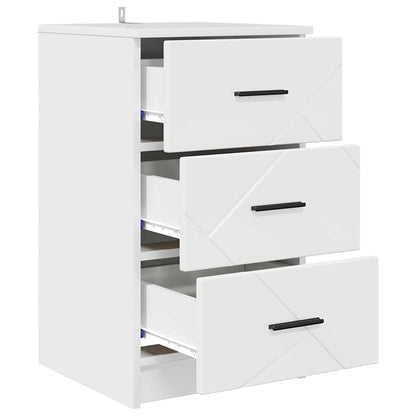Armadio da Notte con cassetto Bianco lucido 38 x 38 x 66 cm