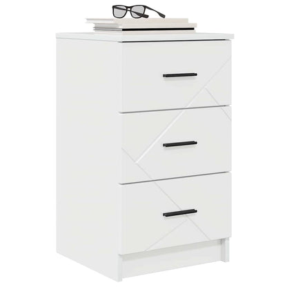 Armadio da Notte con cassetto Bianco lucido 38 x 38 x 66 cm