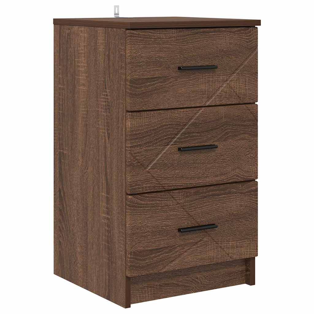 Armadio da Notte con cassetto Rovere marrone 38 x 38 x 66 cm