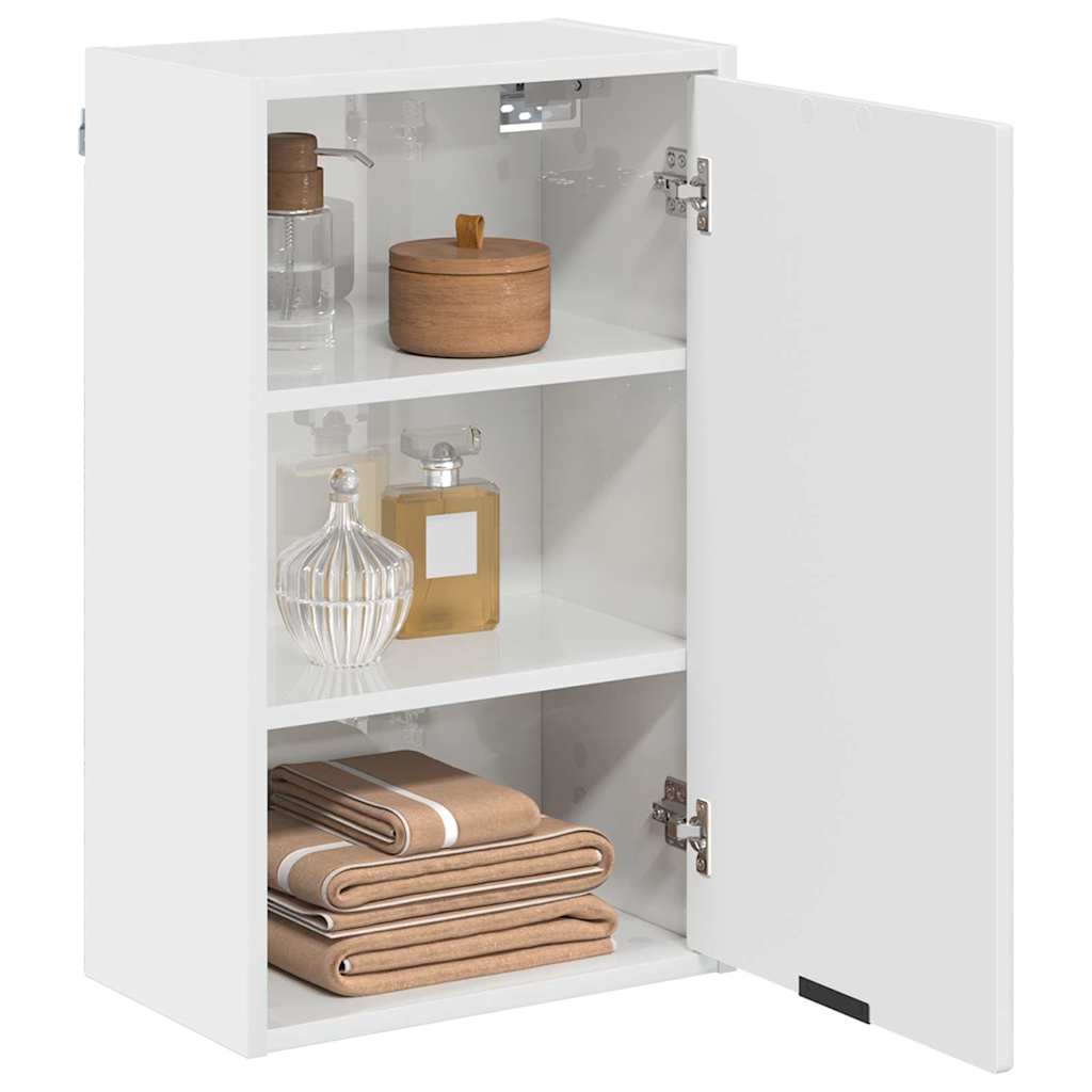 Mobile da Bagno con porta Bianco Lucido 39 x 23,5 x 65 cm