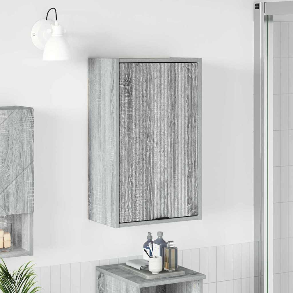 Mobile da Bagno con porta Grigio Sonoma 39 x 23,5 x 65 cm