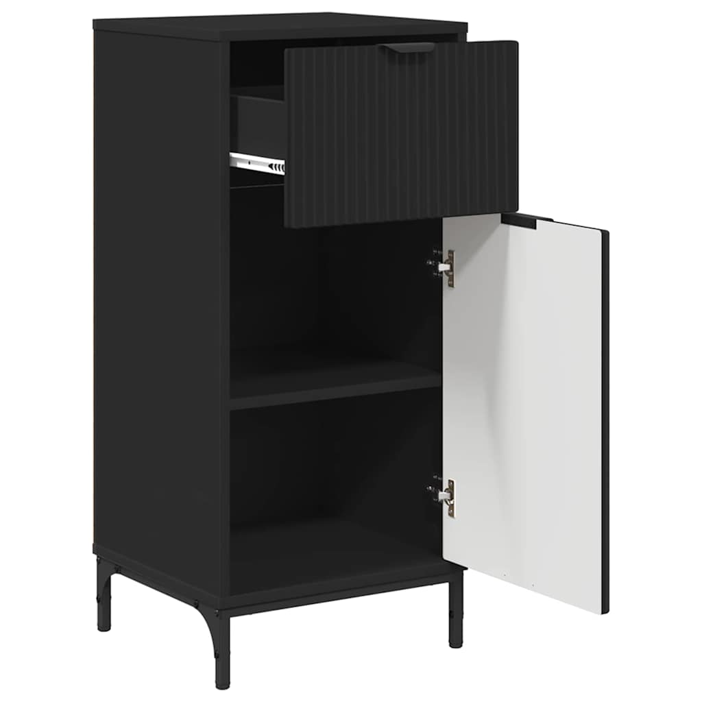 Mobile da Bagno con cassetto con porta Nero 39,5 x 36 x 88 cm