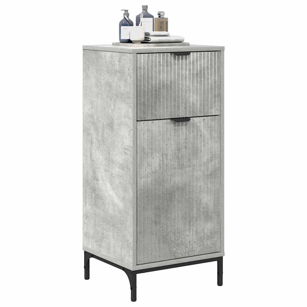 Mobile da Bagno con cassetto Grigio cemento 39,5 x 36 x 88 cm