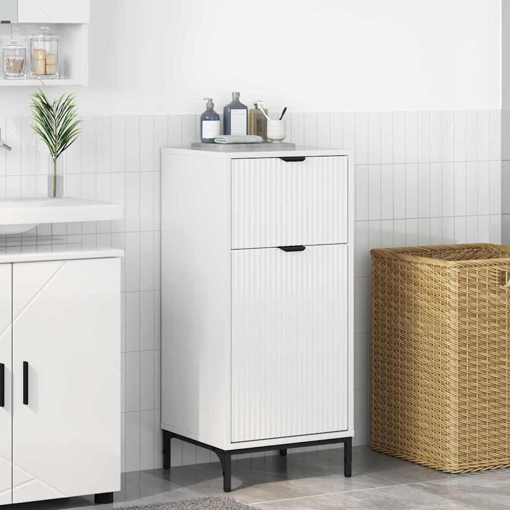 Mobile da Bagno con cassetto Bianco Lucido 39,5 x 36 x 88 cm