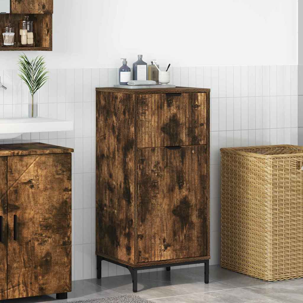 Mobile da Bagno con cassetto Rovere fumÃ© 39,5 x 36 x 88 cm