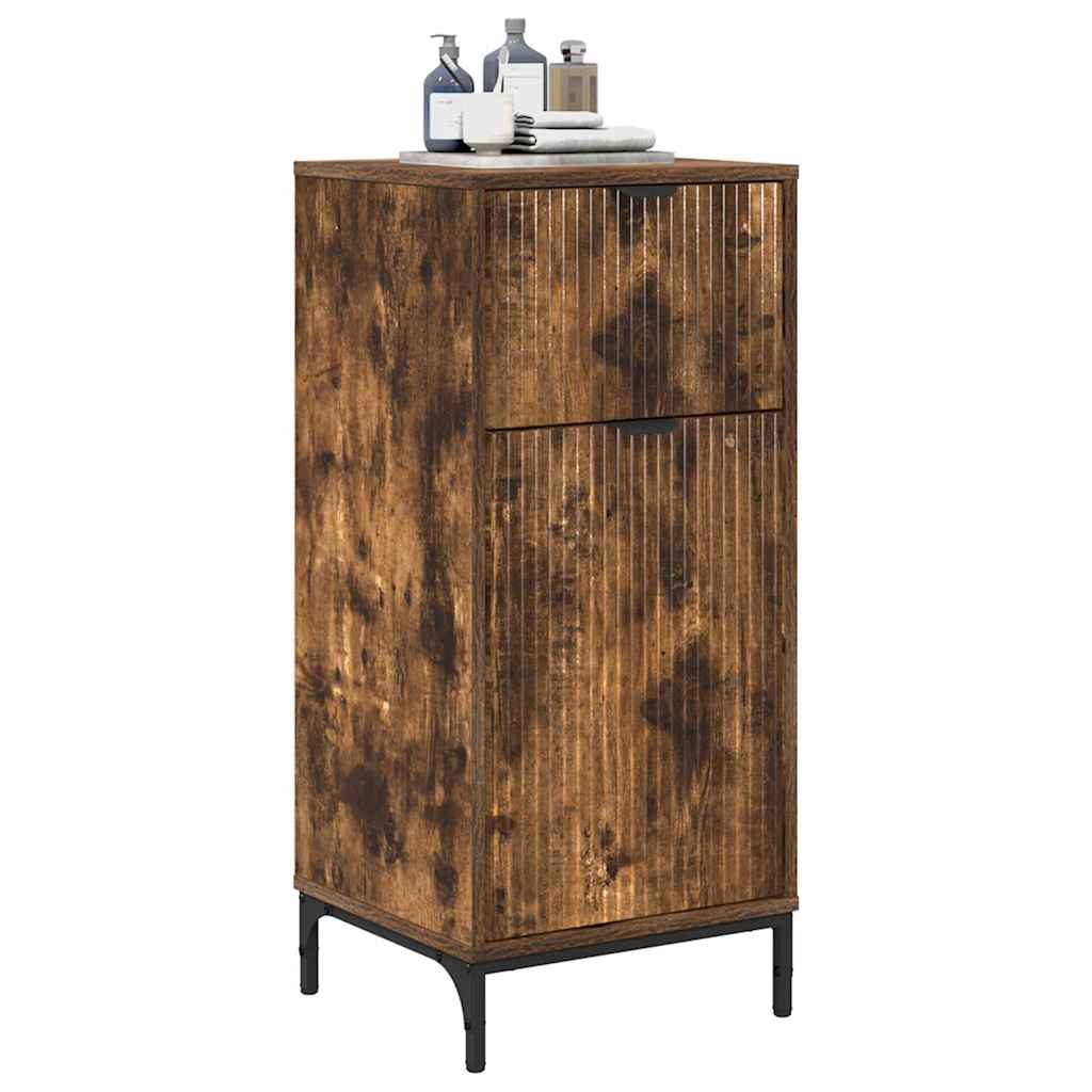 Mobile da Bagno con cassetto Rovere fumÃ© 39,5 x 36 x 88 cm