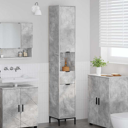 Mobile da Bagno con cassetto Grigio cemento 31,5 x 33 x 190 cm