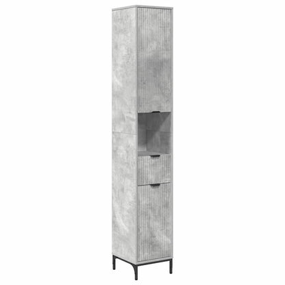 Mobile da Bagno con cassetto Grigio cemento 31,5 x 33 x 190 cm