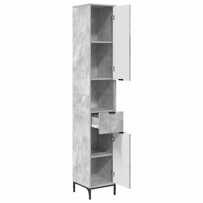 Mobile da Bagno con cassetto Grigio cemento 31,5 x 33 x 190 cm