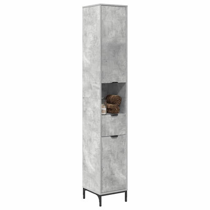 Mobile da Bagno con cassetto Grigio cemento 31,5 x 33 x 190 cm