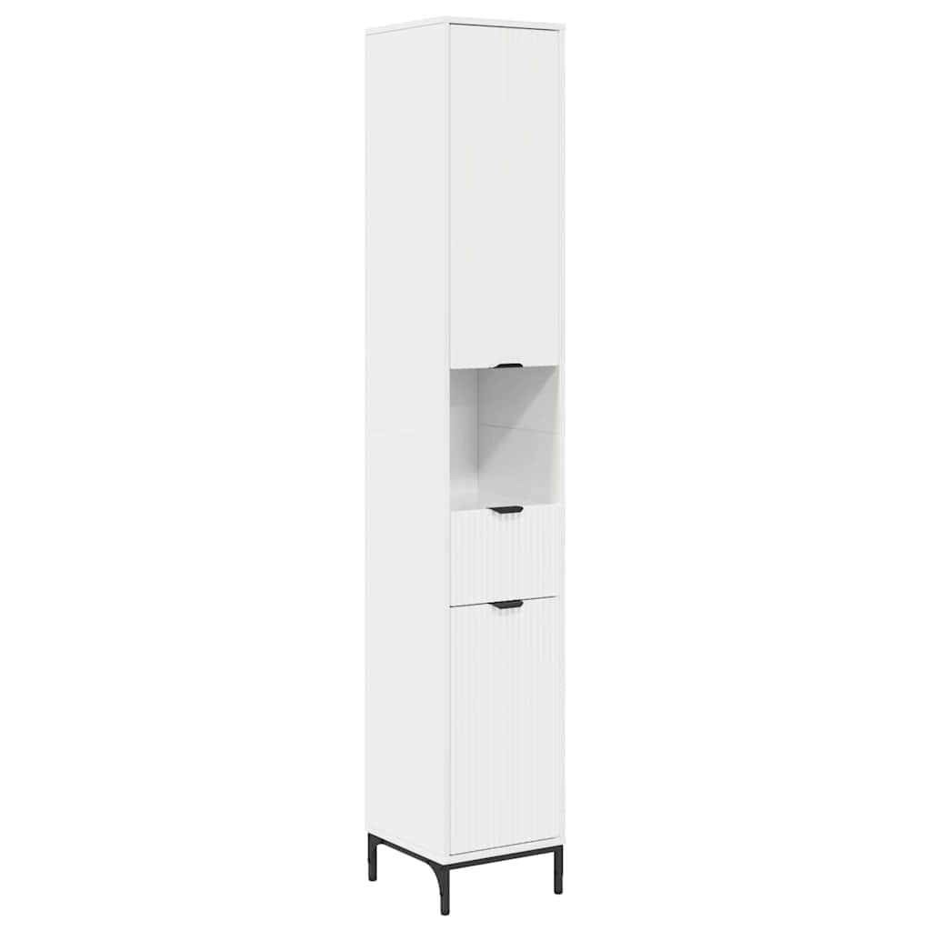 Mobile da Bagno con cassetto Bianco Lucido 31,5 x 33 x 190 cm