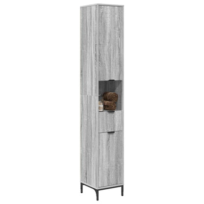 Mobile da Bagno con cassetto Grigio Sonoma 31,5 x 33 x 190 cm