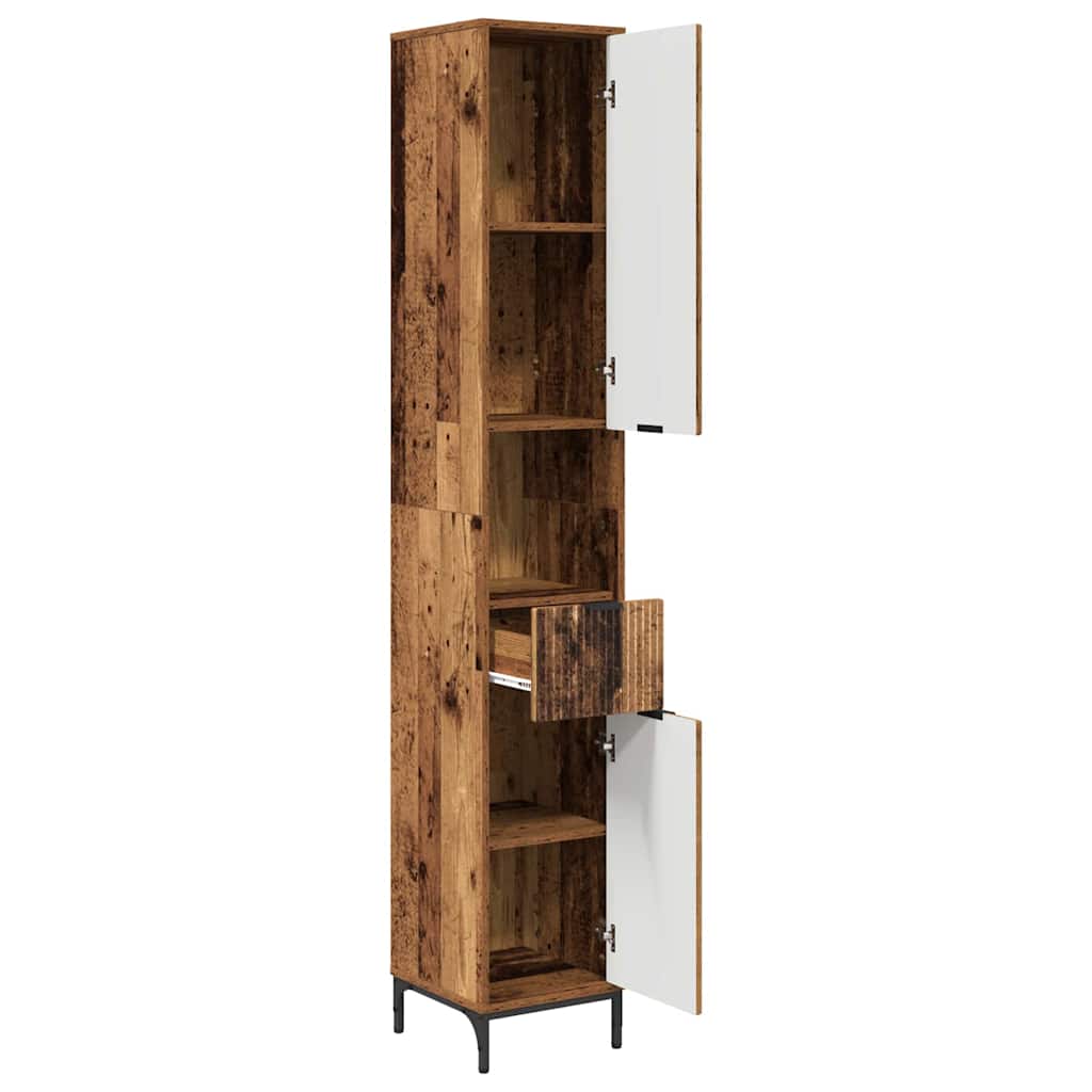 Mobile da Bagno con cassetto Legno vecchio 31,5 x 33 x 190 cm