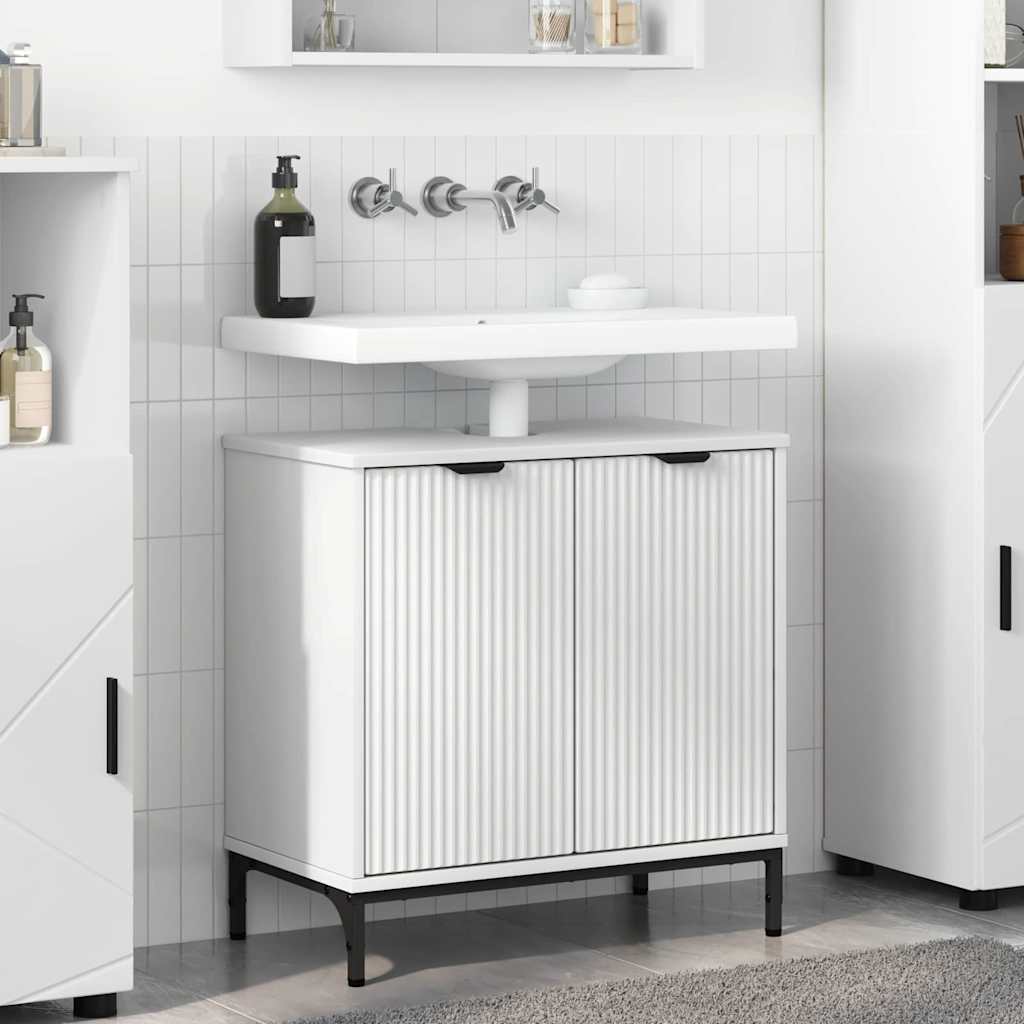 Armadio per Lavabo da Bagno Bianco 60,5 x 33,5 x 61 cm