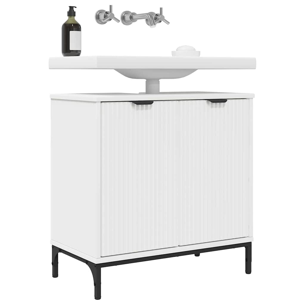 Armadio per Lavabo da Bagno Bianco 60,5 x 33,5 x 61 cm