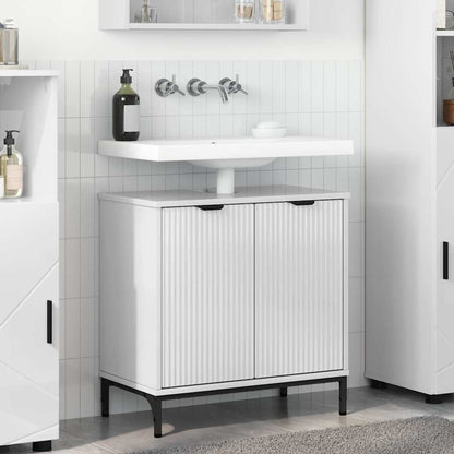 Armadio per Lavabo da Bagno Bianco lucido 60,5 x 33,5 x 61 cm