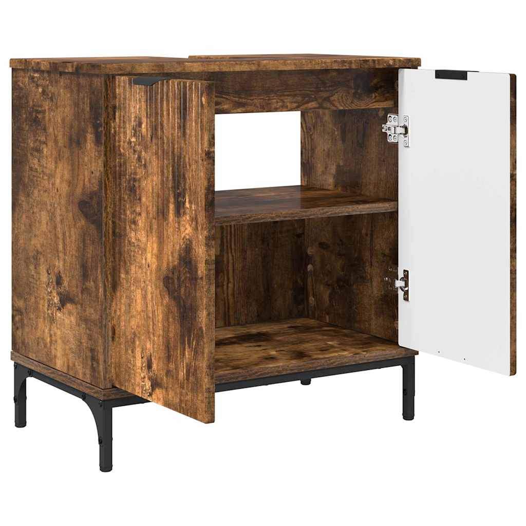 Armadio per Lavabo da Bagno Rovere fumÃ© 60,5 x 33,5 x 61 cm