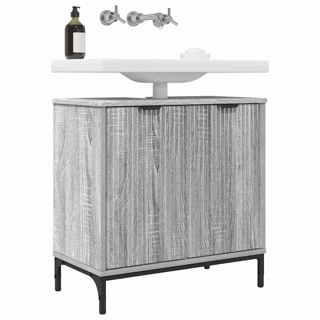Armadio per Lavabo da Bagno Grigio Sonoma 60,5 x 33,5 x 61 cm