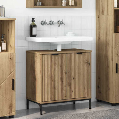 Armadio per Lavabo da Bagno con porta Rovere artigianale