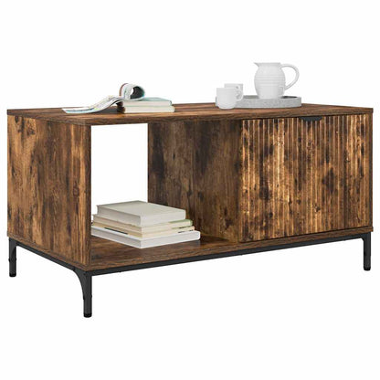 Tavolino da salotto con cassetto Rovere fumÃ© 90 x 49 x 46 cm