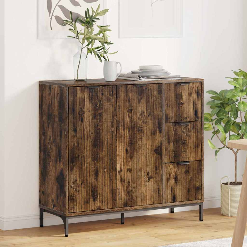 Credenza Rovere fumÃ© 89,5 x 33 x 82 cm Legno multistrato